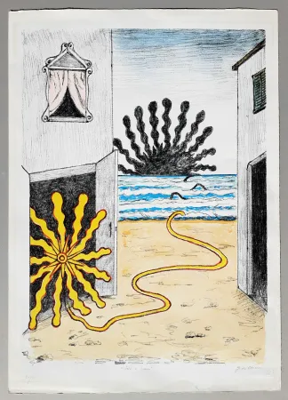 石版画 De Chirico - Sole e mare