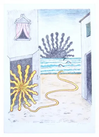 石版画 De Chirico - Sole et mare
