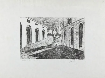 石版画 De Chirico - Solitudine dell'uomo politico