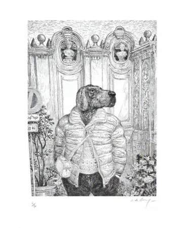 版画 De Crécy - Chien de Rome II