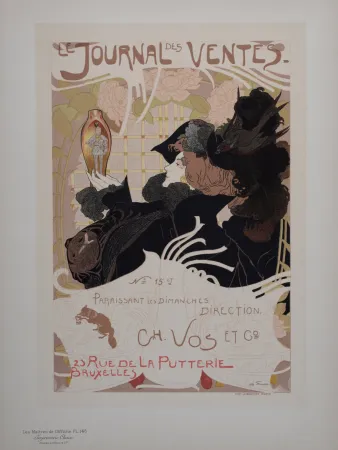 石版画 De Feure - Le Journal des Ventes, Les Maitres de L’Affiche, 1899