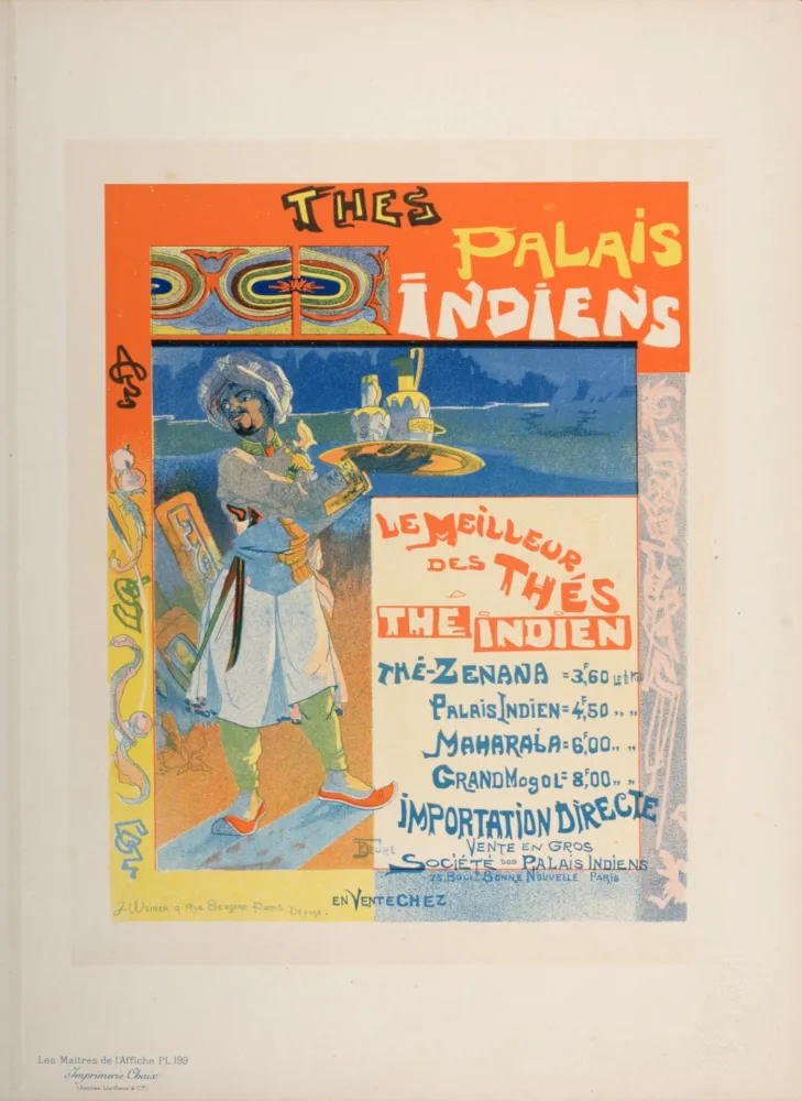 石版画 De Feure - Les Maîtres de l'Affiche : Thés Palais Indiens, 1895