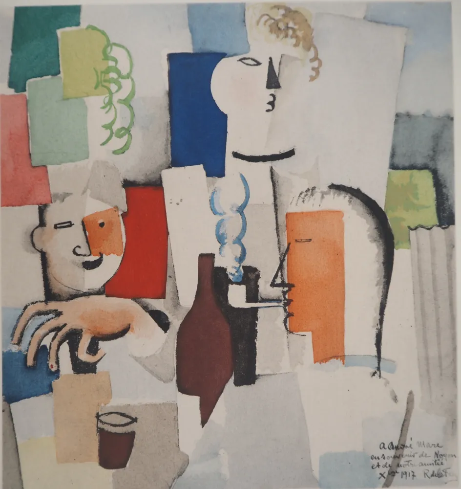 石版画 De La Fresnaye - Déjeuner entre amis (La Madelon)