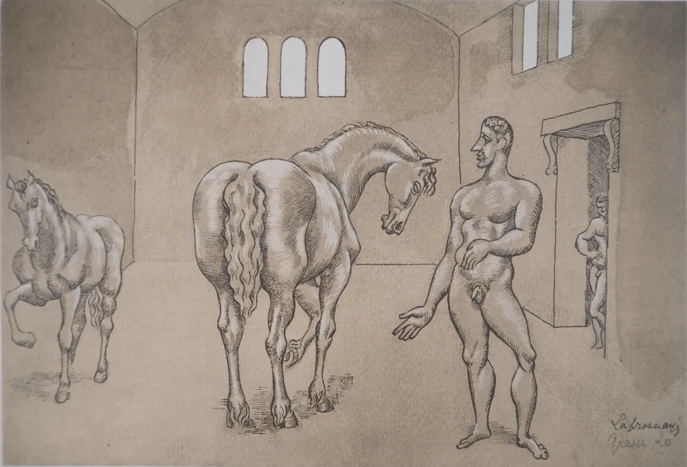 石版画 De La Fresnaye - Ecurie fantastique