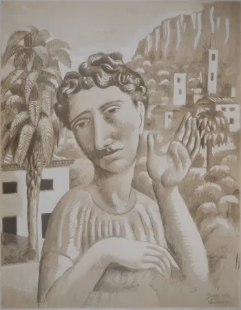 石版画 De La Fresnaye - Le rêveur de Grasse