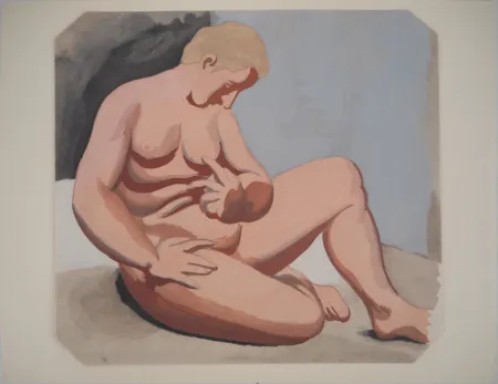 石版画 De La Fresnaye - Nu assis