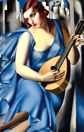 丝网印刷 De Lempicka - Femme Bleue a la Guitare