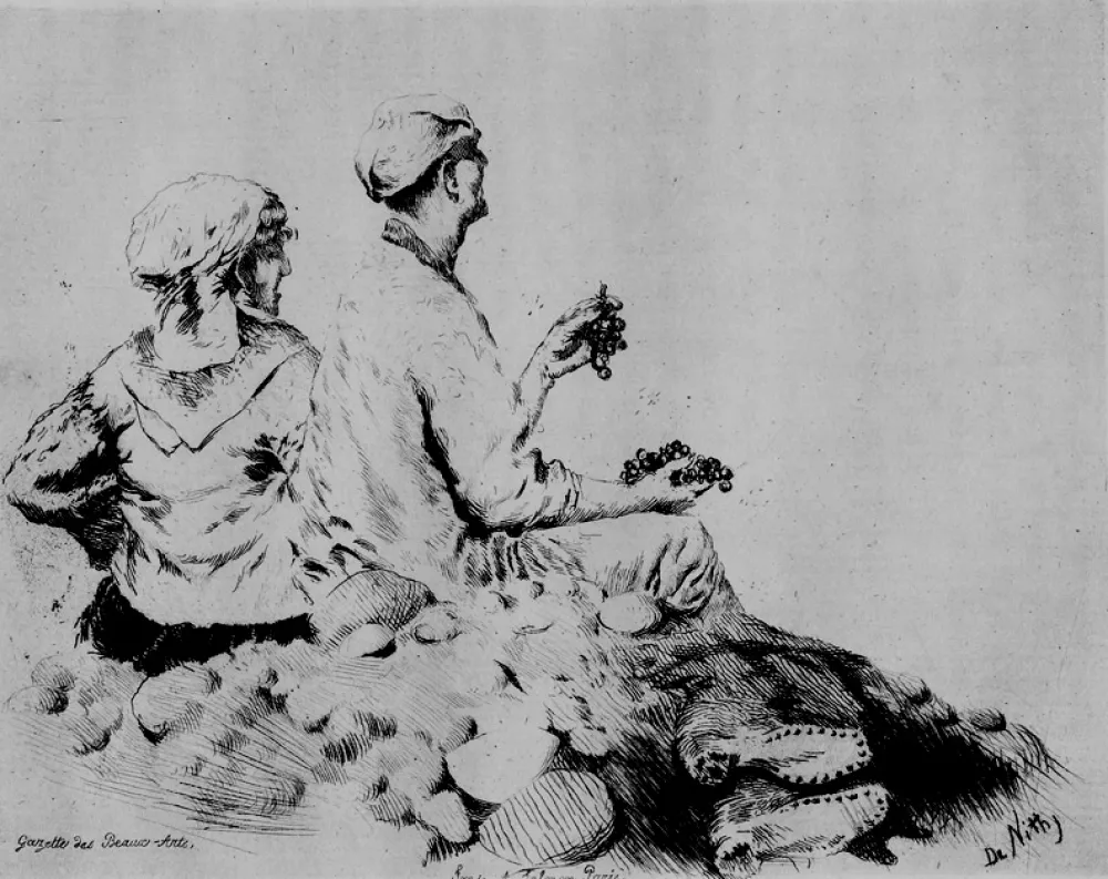 蚀刻版画 De Nittis - Route de Castellamare