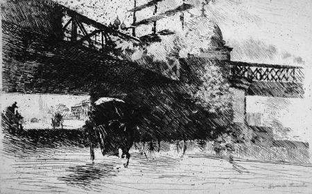 蚀刻版画 De Nittis - Vue pris à Londres