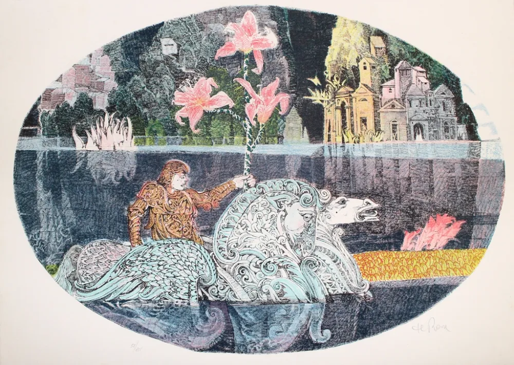 石版画 De Rosa - Cavaliere