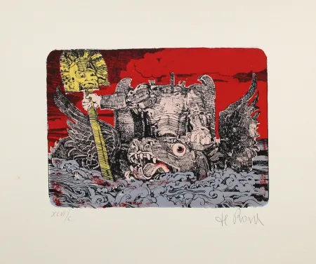 石版画 De Rosa - Kopflos / Headless