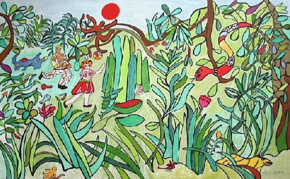 石版画 De Saint Phalle - La  jungle 