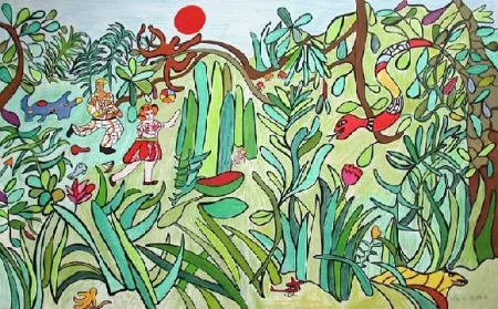 石版画 De Saint Phalle - La  jungle 