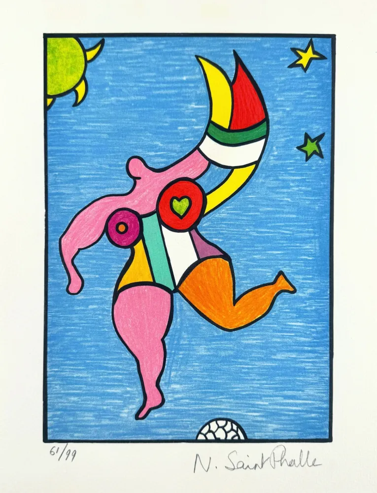 石版画 De Saint Phalle - Nana arc-en-ciel 