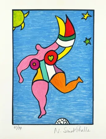 石版画 De Saint Phalle - Nana arc-en-ciel 