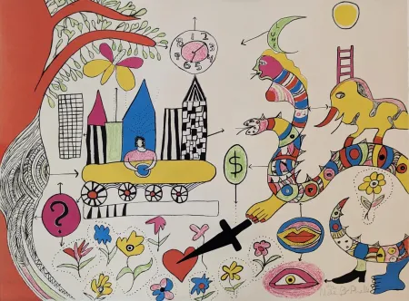 石版画 De Saint Phalle - Rêve d'une jeune fille 