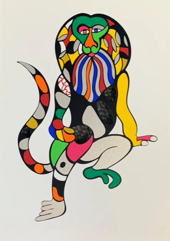 丝网印刷 De Saint Phalle - Singe-Lion