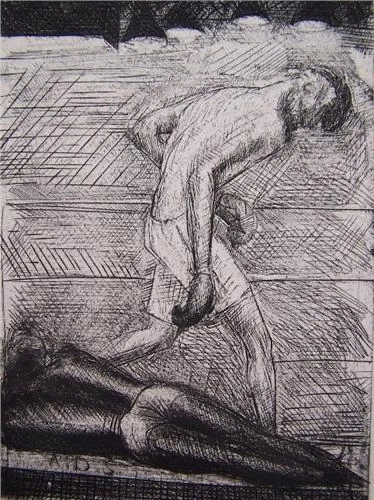 蚀刻版画 De Segonzac - Le KO du noir