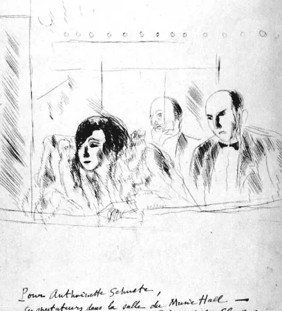 蚀刻版画 De Segonzac - Salle de Music-Halle