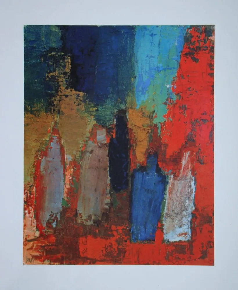 石版画 De Stael - Bouteilles