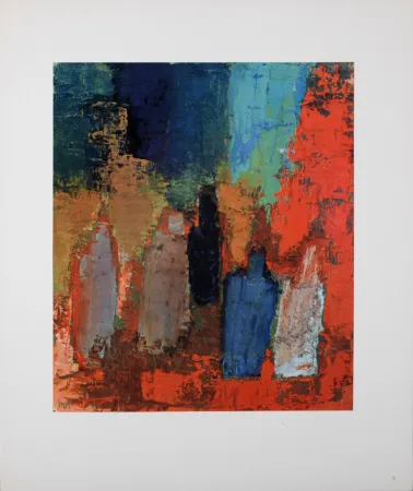 胶版印刷 De Stael - Bouteilles, 1960 