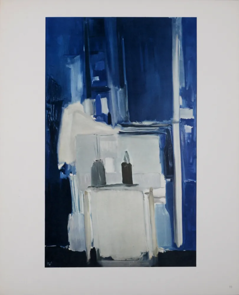 胶版印刷 De Stael - Coin d'atelier, fond bleu, 1960 - plate signed.