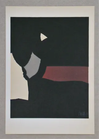 石版画 De Stael - Composition fond noir