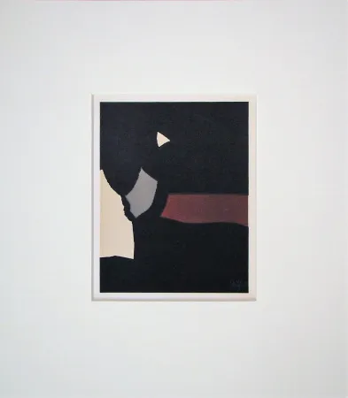 石版画 De Stael - Composition fond noir