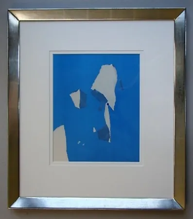 镂版印刷 De Stael - Composition sur fond bleu ciel