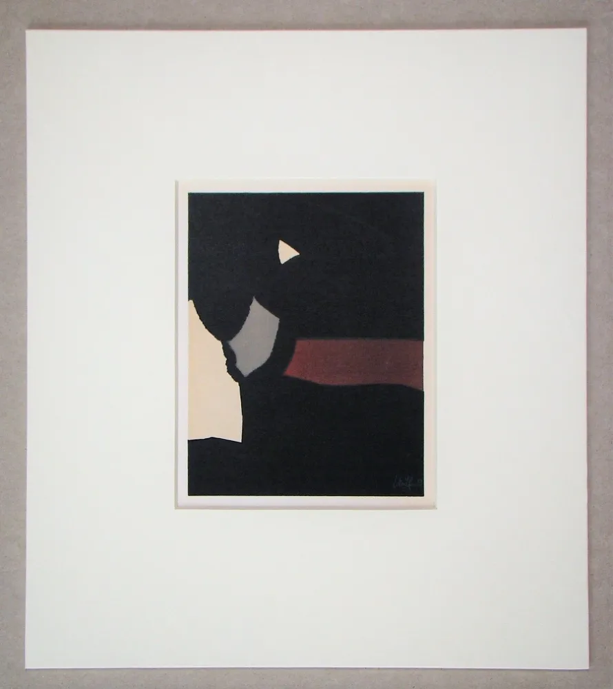 石版画 De Stael - Composition sur fond noir