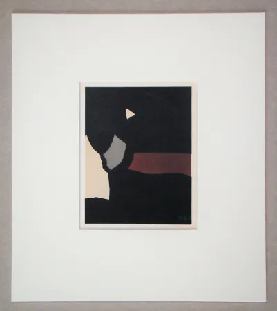 石版画 De Stael - Composition sur fond noir