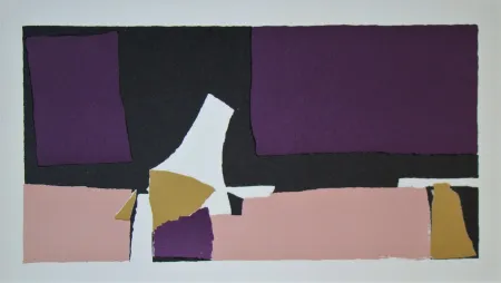 石版画 De Stael - Composition violette - 1952