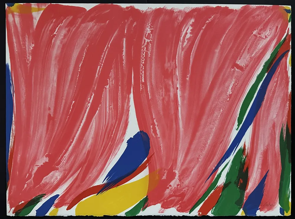 石版画 Debré - Composition en rouge