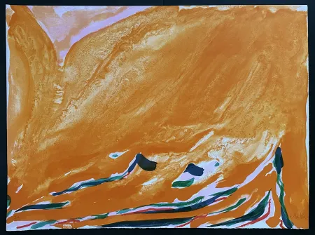 石版画 Debré - Signe-paysage (Les montagnes de Laerdal, Norvège)