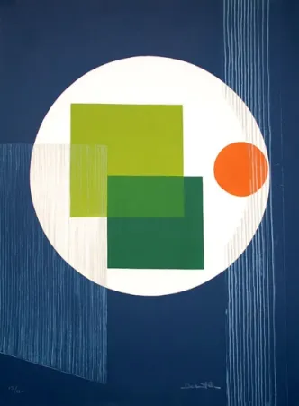 蚀刻版画 Debutler - Composition Bleu