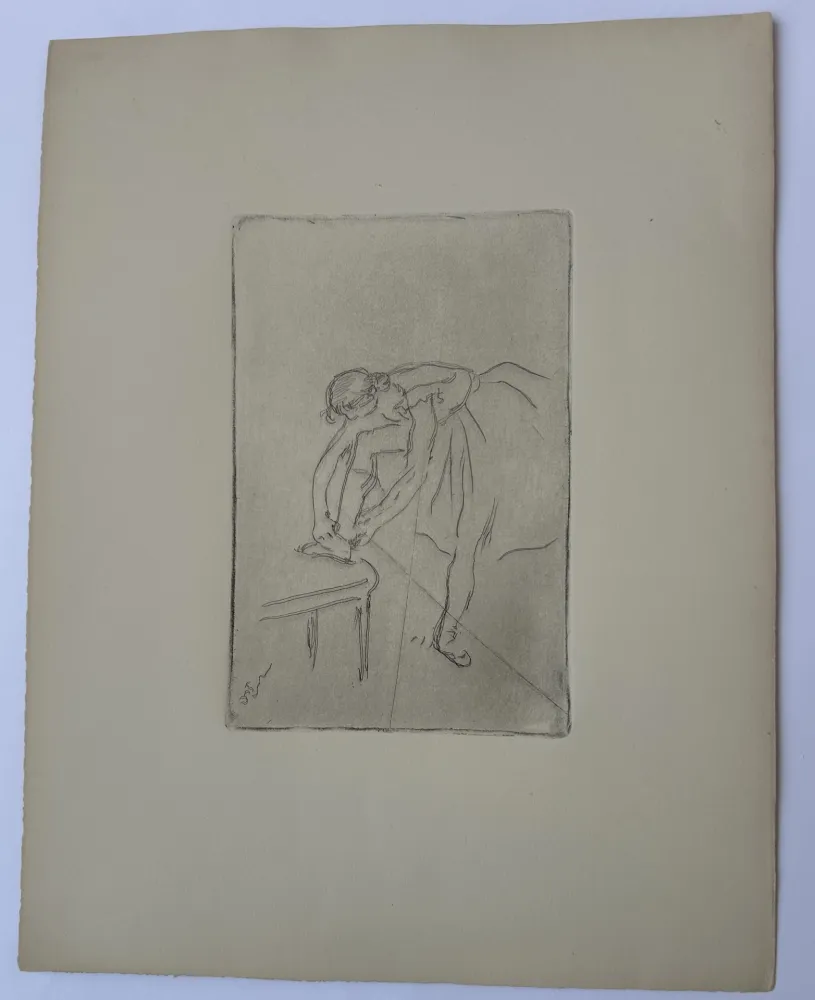 蚀刻版画 Degas - Danseuse mettant son chausson