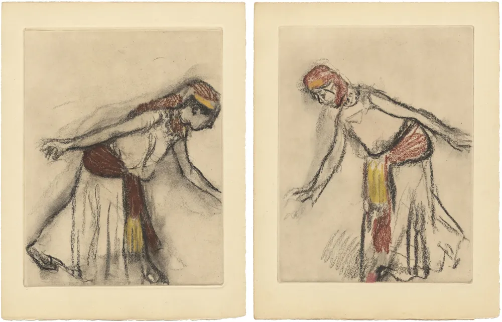 蚀刻飞尘法 Degas - Danseuse orientale : 2 études (vers 1890)
