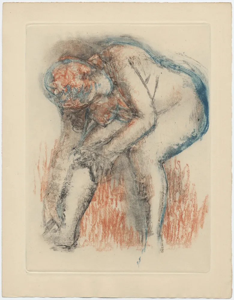 蚀刻飞尘法 Degas - Étude de nu se massant la cheville (vers 1896)