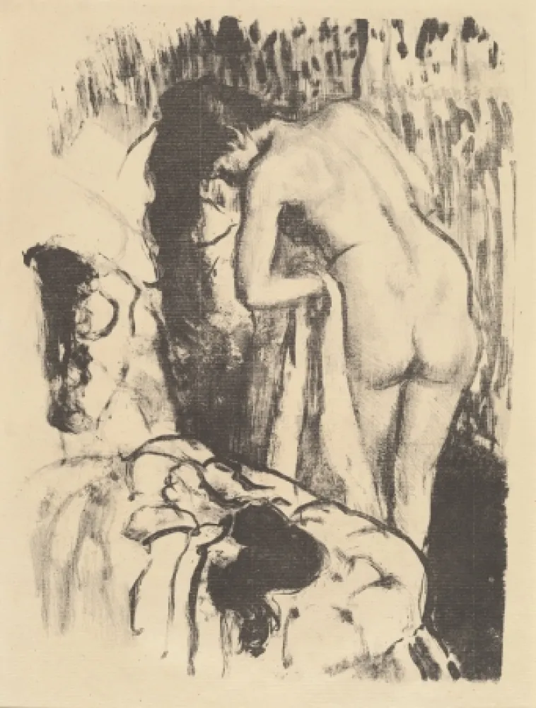 石版画 Degas - Femme nue debout à sa toilette / Standing Nude Woman, Drying Herself