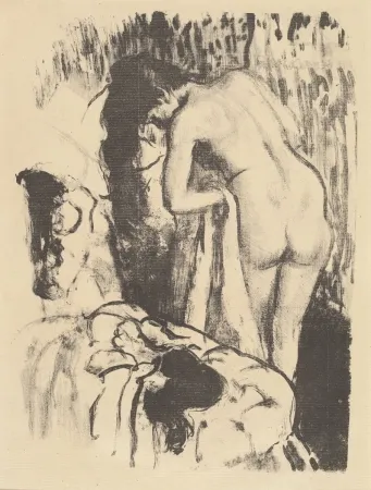 石版画 Degas - Femme nue debout à sa toilette / Standing Nude Woman, Drying Herself