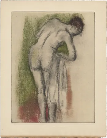 蚀刻飞尘法 Degas - Femme nue debout à sa toilette (vers 1880-1890)