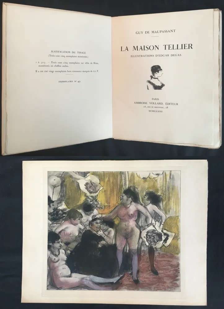 插图书 Degas - Maupassant : LA MAISON TELLIER. Illustrations gravées d'Edgar Degas (1934).