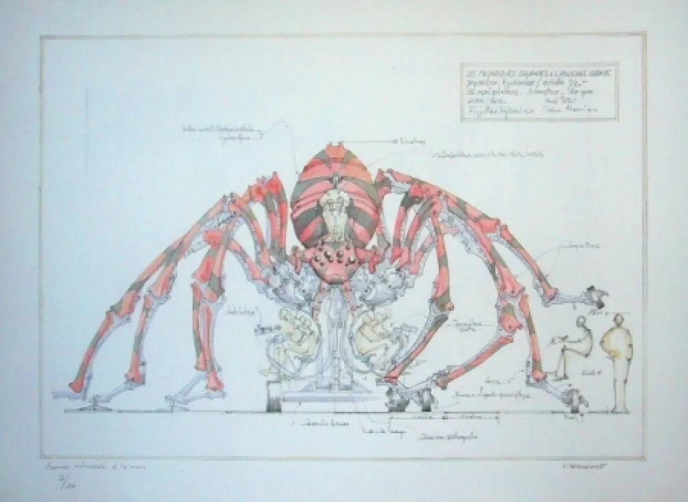 石版画 Delarozière - Red spider - la machine - Liverpool
