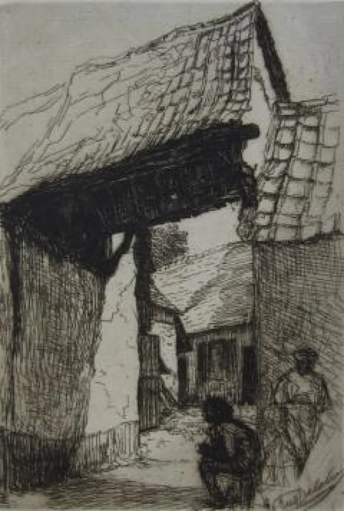 版画 Delatre - Dessous de porte