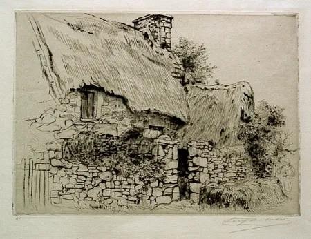 金刚砂版画 Delatre - Ferme en Bretagne pres Paimpol