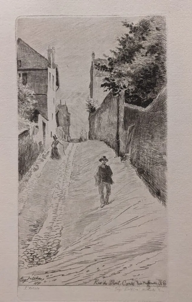 版画 Delatre - Rue du Mont-Cenis