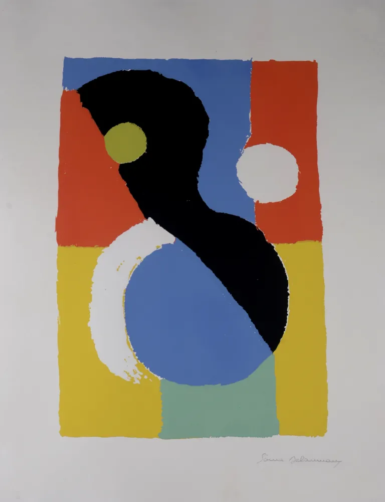 丝网印刷 Delaunay - Composition, 1953 - Hand-signed 