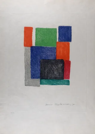 蚀刻版画 Delaunay - Composition, 1970 - Hand-signed