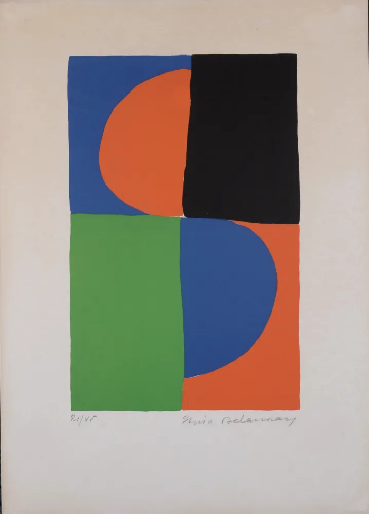 石版画 Delaunay - Composition,1963 - Hand-signed and numbered!