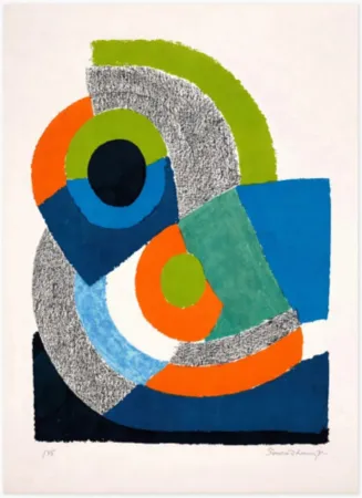 石版画 Delaunay - Courbe Verte